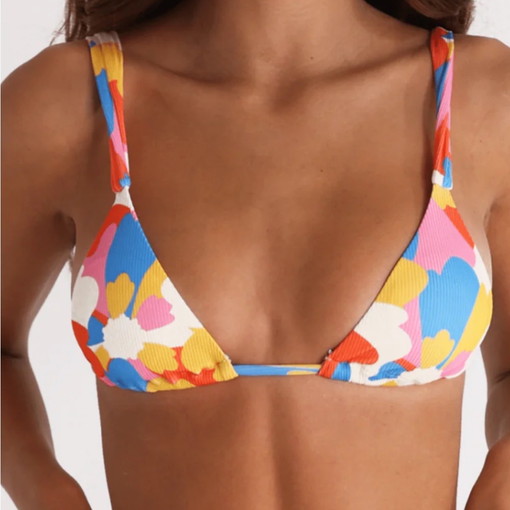 Aurelle Swim S/M Small strappy top M bikini bottom ultra cheeky Monaco rib NWT